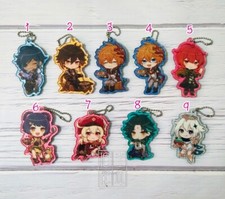 Anime Genshin Impact Acrylic Key Chain KeyRing Strap Charm Kaeya Tartaglia Diluc