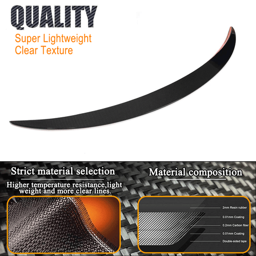 For Alfa Romeo Stelvio SUV 2017-21 Rear Trunk Spoiler Lip Wing Dry Carbon Fiber - Bild 8 von 12