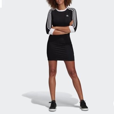Adidas Fitted 3 Striped T Shirt Dress. XS | eBay