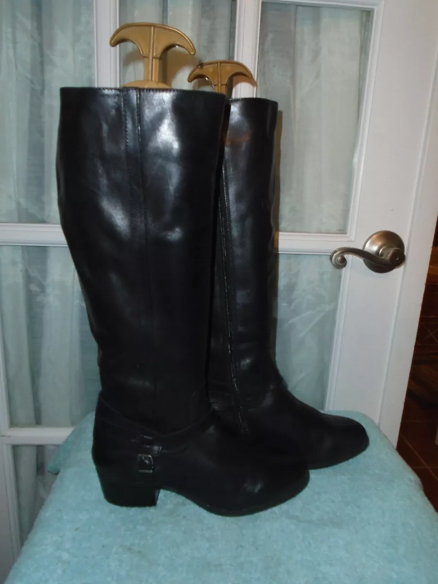 BCBG BCBGeneration Size 6.5 M Black Leather KNEE HIGH TALL Womens BOOTS