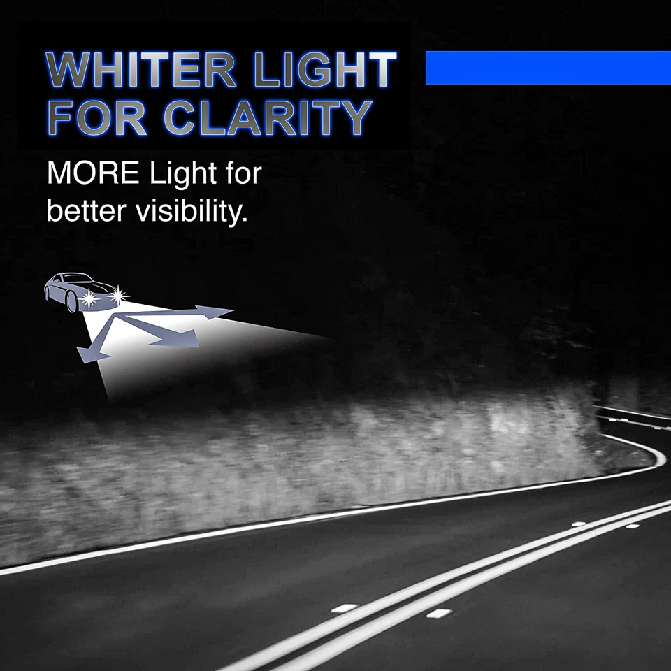 Led Headlight Kit 9007 HB5 6500K White High/Low Bulb for Dodge Neon 1995-2005 - Image 2 of 4