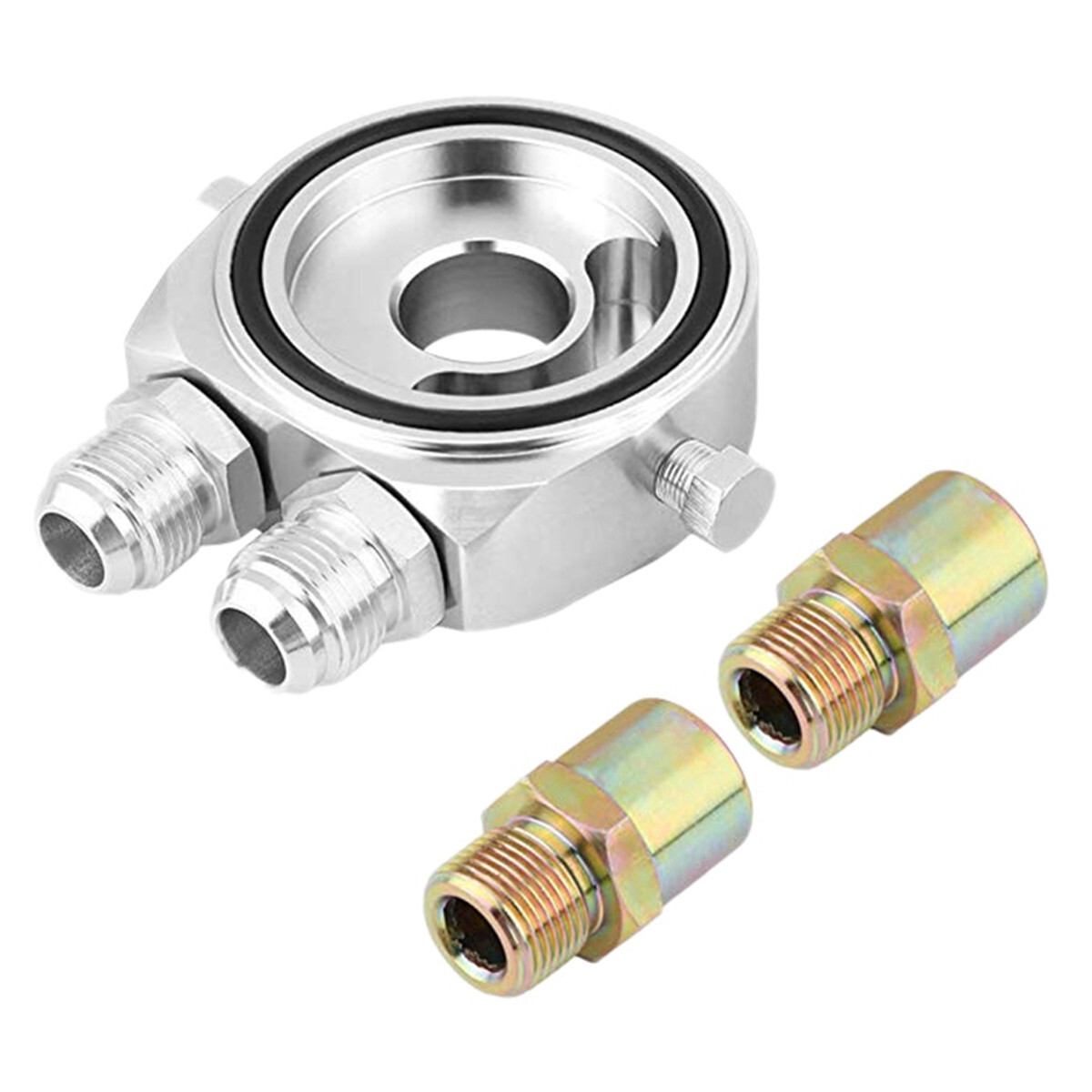 Car Accessories M20x1.5 Oil Filter Cooler Gauge Sandwich Plate Adapter Silver