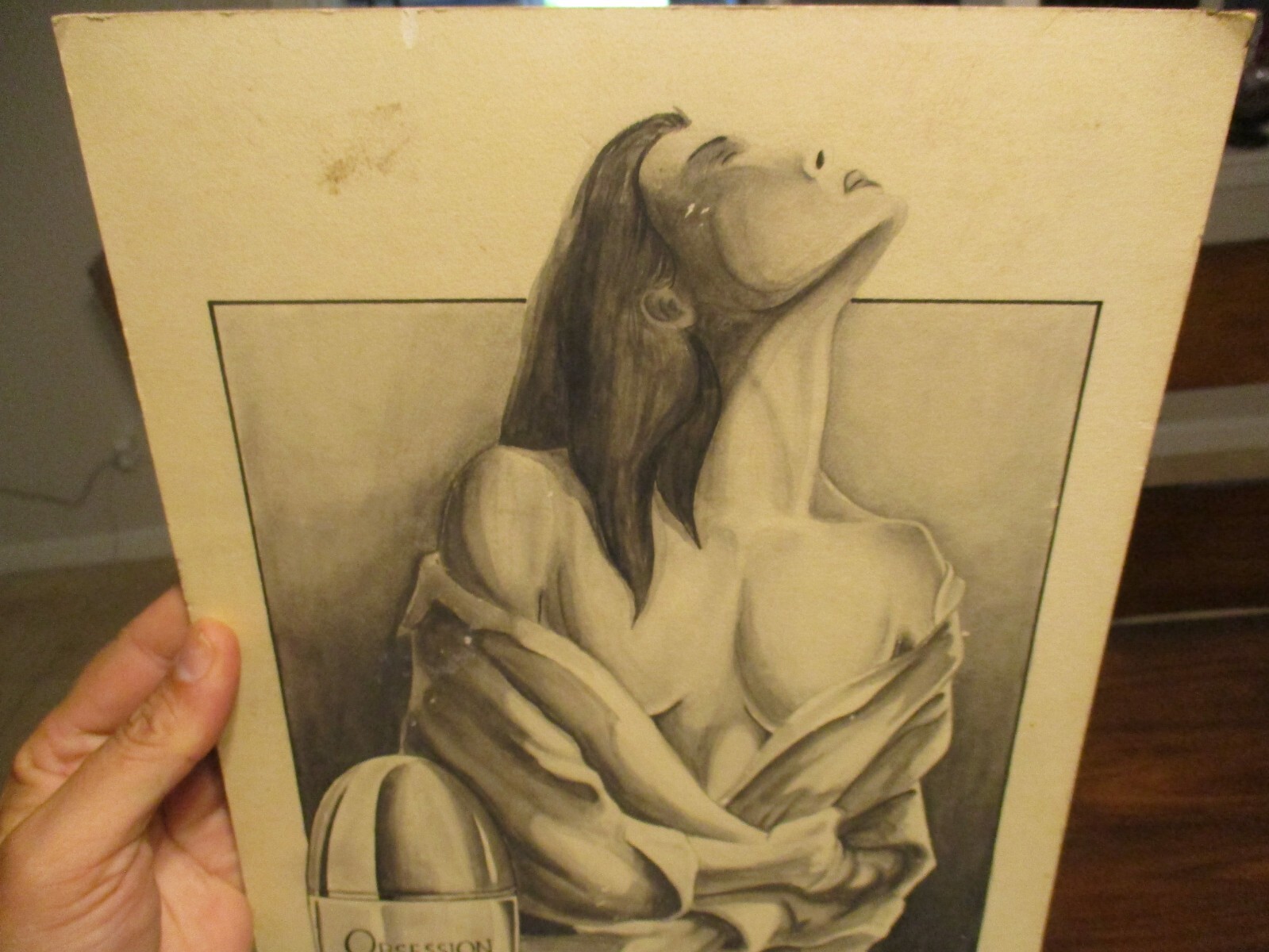 OBSESSION CARDBOARD CALVIN KLEIN ADVERTISING ORIGINAL STORE CARDBOARD RARE SIGN thumbnail 2