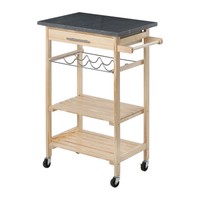 Kitchen Trolley Pinewood Black Granite Top For Everyday Cooking High Quality Kitchen Trolley Pinewood Black Granite Top For Everyday Cooking High Quality