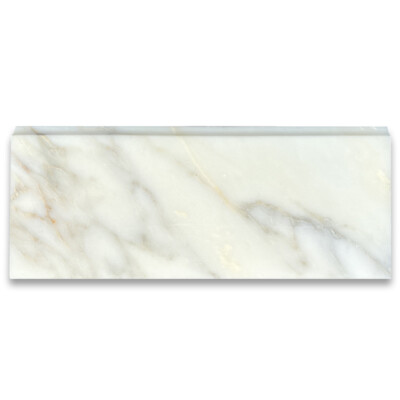 G12H Calacatta Gold Calcutta Marble 5x12 Baseboard Trim Molding Honed