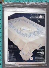 Monogram Tobin Home Fashions Stamped Tablecloth 4 Embroidery 60"x90" 1400/41