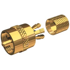Shakespeare PL-259-CP-G Gold Plated Coaxial Cable Connector for RG-8X & RG-58AU