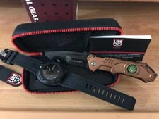 LUMINOX SENTRY BLK OUT NIGHT VISION, CARBON WITH FREE ARMY TACTICAL POCKET KNIFE