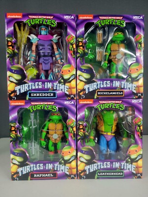   TMNT Turtles in Time 4PK Figures RAPHAEL MICHELANGELO SHREDDER  LEATHERHEAD 