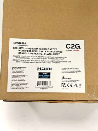C2G Performance Series Ultra Flexible Active High Speed 4K HDMI Cable 50ft (New) - Picture 2 of 4