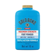 Gold Bond Medicated Talc-Free Foot Powder 10 Oz., Maximum Strength Odor Control 