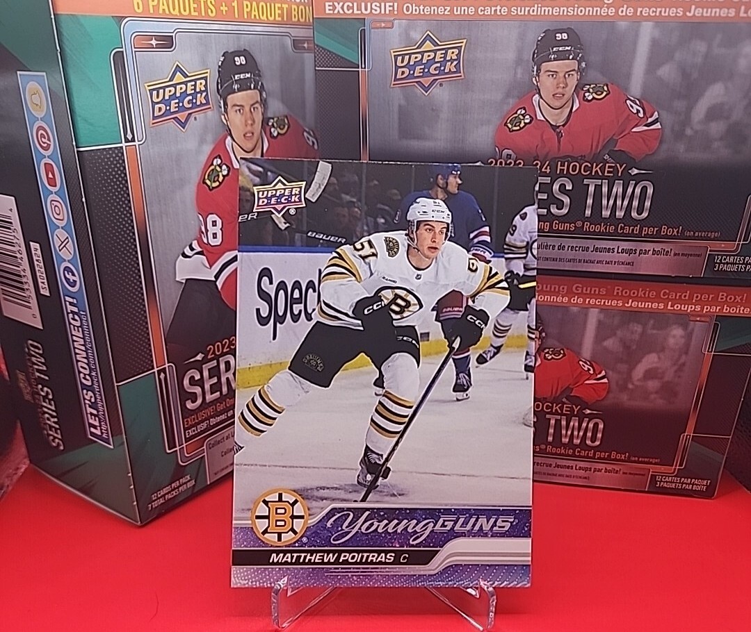 2023-24 Upper Deck Series 2 Young Guns Matthew Poitras RC Bruins 2024 Jumbo 478