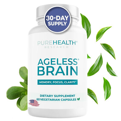 PureHealth Ageless Brain - Boost Brain Health, Memory, Focus, Clarity - Niacin