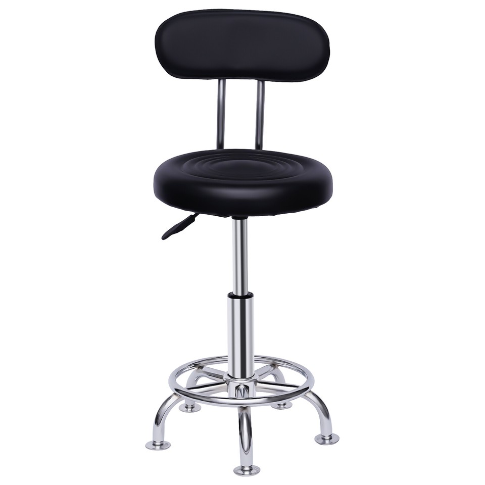 Work Shop Stool Rolling Chair Garage Seat Footrest Adjustable Height