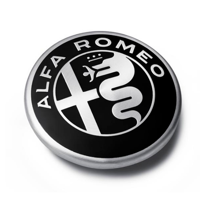 4 Coprimozzo Originali Alfa Romeo Per Giulietta, 159, Brera, Giulia, Stelvio - Nero/Argento, 60mm | Accessori Auto