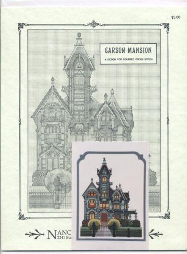 Nancy Spruance CARSON MANSION Cross Stitch Charts Only ~ Victorian house