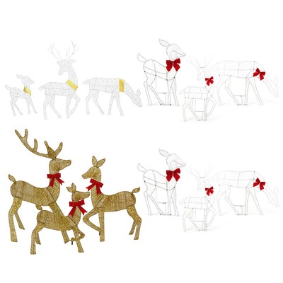 3er Pack beleuchtete Rentiere Weihnachtsdeko für Haus Rasen Hof Garten Indoor Outdoor