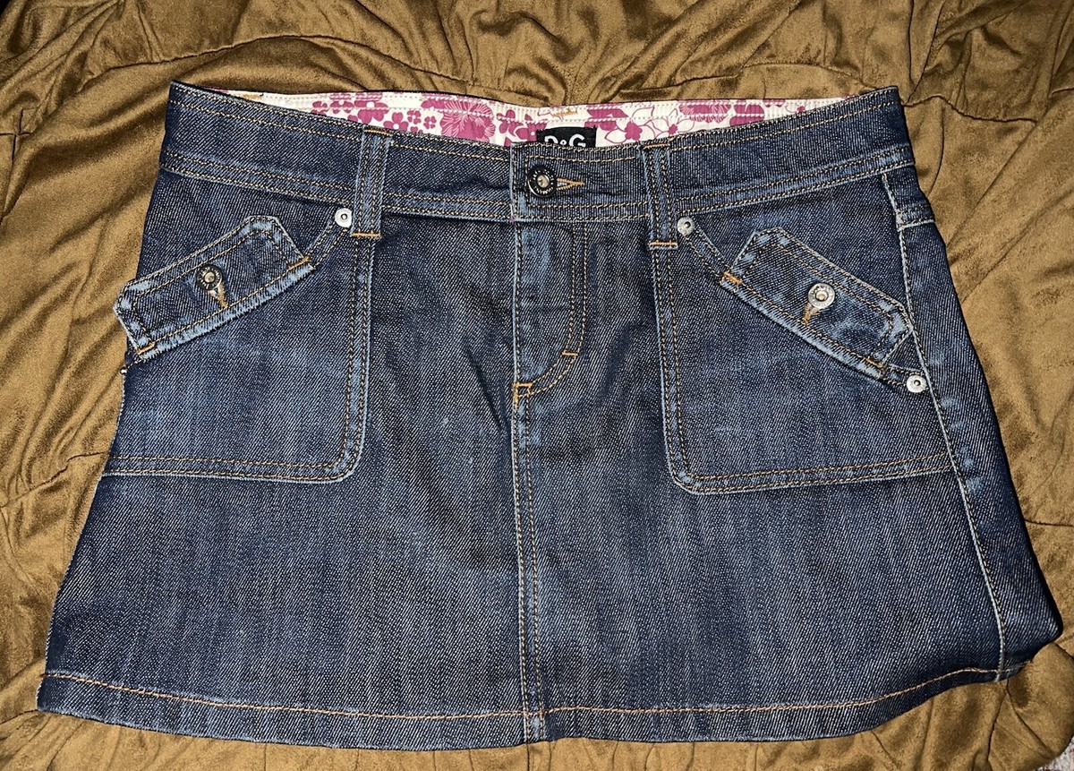 Vintage Dolce & Gabbana Layered Denim Flow-y Skirt Size 26