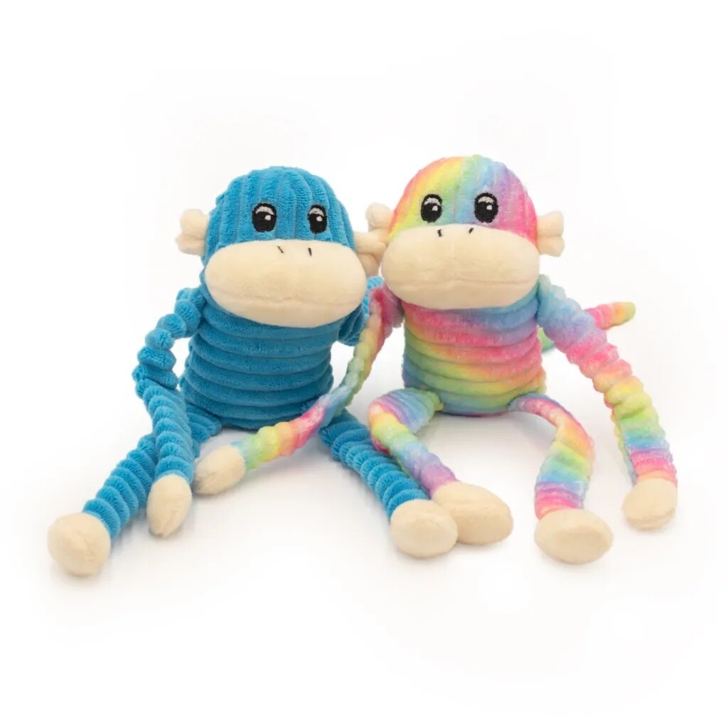 Zippy Paws Spencer the Crinkle Monkey Dog Toys 2-Pack Small