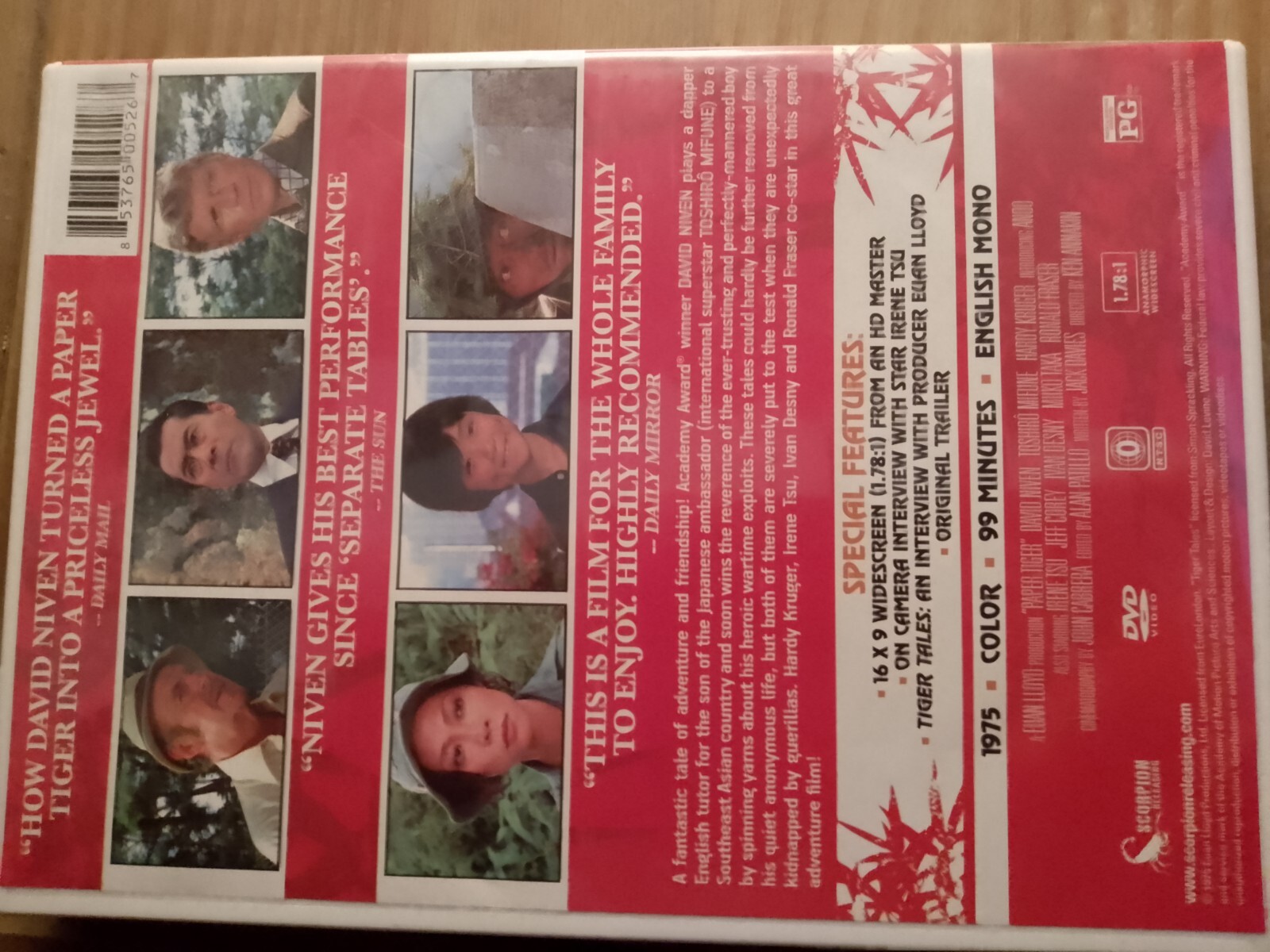 Paper tiger dvd Region 0 Scorpion releasing Severin David Niven Code Red Arrow eBay