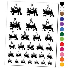 Peeking Unicorn Temporary Tattoo Water Resistant Set