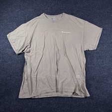 Champion Shirt Adult Mens XL Beige Logo Spell Out T Shirt