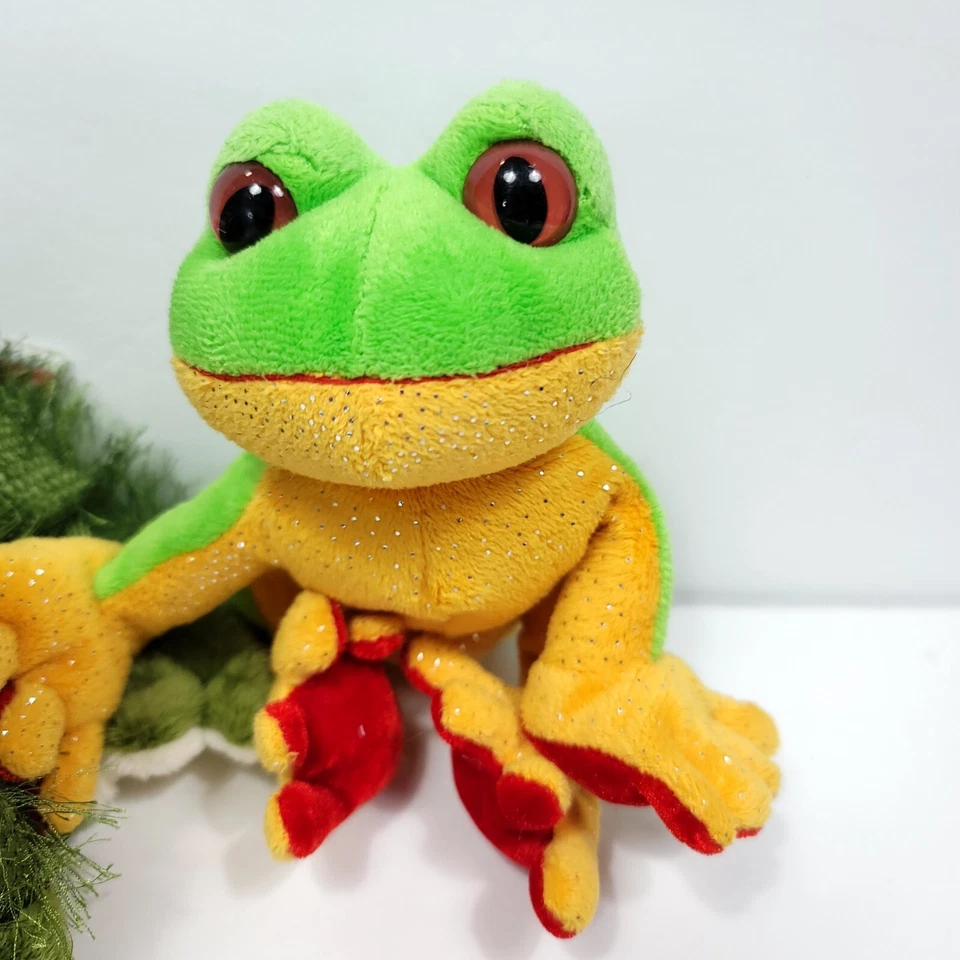 Webkinz Ganz Tree Frog Plush Stuffed Animal No Code Green Yellow Lot Of 2 Furry - Image 2 of 4