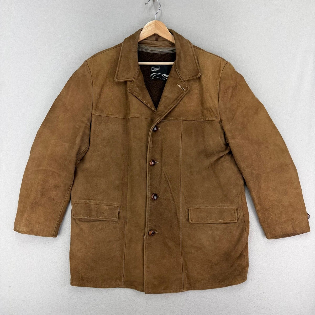 Vintage Montgomery Ward Jacket Mens 48 Brown Suede Leather with Vintage Montgomery Ward Jacket Mens 48 Brown Suede Leather with