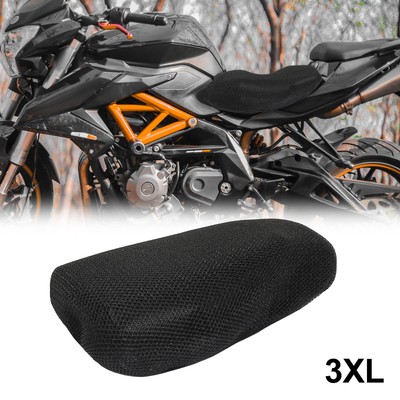 Motorrad Sitzbezug Anti Rutsch 3D Mesh Stoff Schwarz 96x56cm