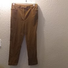 Womens Vintage Lauren Ralph Lauren High Waist Velvet Pants Brown Pockets Size 12