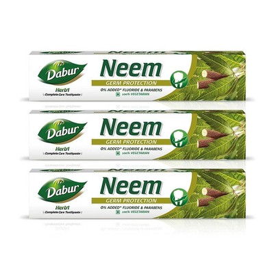 Dabur Herbal Neem Toothpaste 200g Pack of 3 Cavity Protection Free Shipping
