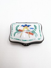 Boîte Porcelaine - Pillulier - Franc Maçon
