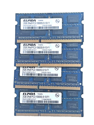 ELPIDA 4 x 2GB (8GB) Laptop RAM Memory 2Rx8 PC3-10600S EBJ21UE8BFU0-DJ-F TESTED