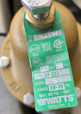 #ad Watts 1 1quot; LF223 Pressure Reducing Valve Lead Free FNPTxFNPT 25 75 PSI $129.00