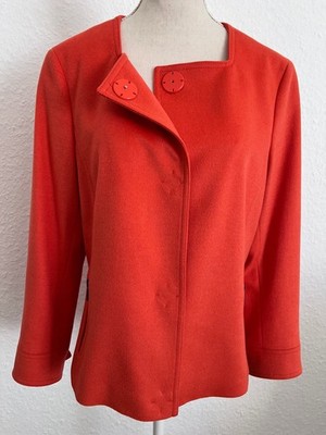 AKRIS punto, edle Jacke, Wolle-Angora, große Druckknöpfe, orange, Gr 38