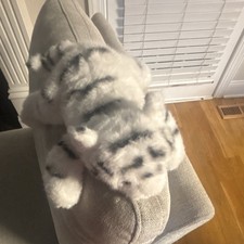White Tiger Plush Stuffed Animal Toy Medium White Black 14-24 Inch