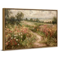Vintage Framed Canvas Wall Art Country Nature Landscape 16"L x 12"W Field01