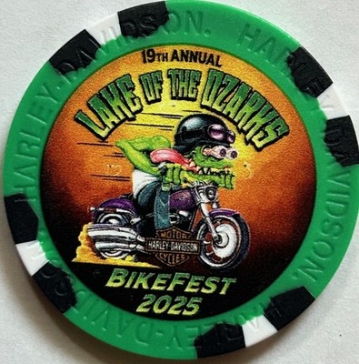 Harley Davidson Wide Print Poker Chip Lake of Ozarks HD in  MO  2025 BikeWeek