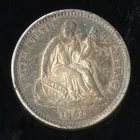 US Coin 1861 Silver Seated Liberty Half Dime Lustrous NO RESERVE!