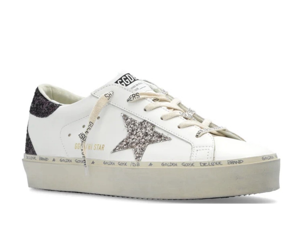 Golden Goose Hi Star Sneakers White, Purple Glitter Cinder NIB 38 