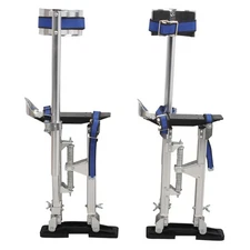 Silver 15"-23" Adjustable Drywall Stilts Aluminum Tool - Taping Painting Painter