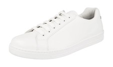 PRADA Classic Leather Downtown Sneakers - All White - NEW -  US 10 EU 43