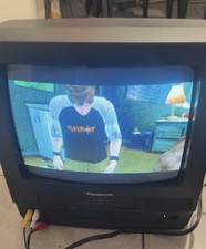 Panasonic CRT TV VCR Combo 13" PV-C1340 FM Radio Gaming - Tested  Working 