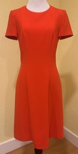 NEW HUGO BOSS DIPELA SHORT SLEEVE Orange SHEATH DRESS Size 4 Elegant