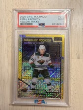 2020-21 O-Pee-Chee Platinum KIRILL KAPRIZOV Yellow Traxx Rookie /249 PSA 9 RC