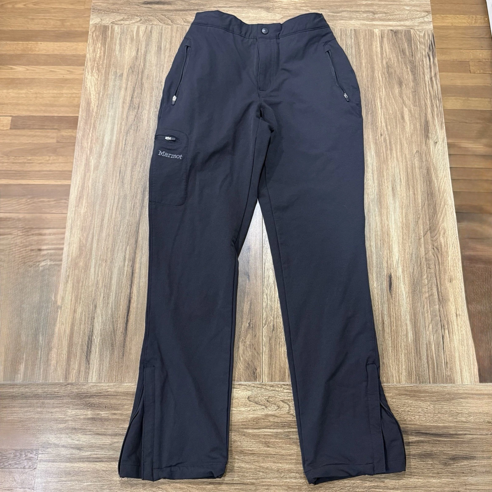 Marmot Scree Softshell Outdoor Hiking Pants Womens 6 Black Straight Leg Zipper