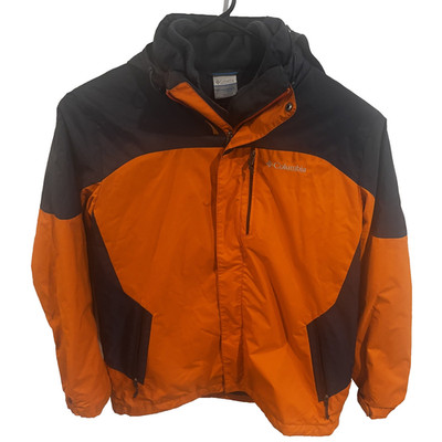 Columbia Men's Summit Lift Interchange 3-In-1 Hooded Winter Jacket Orange/Navy