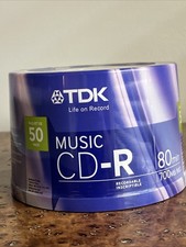 TDK Music CD-R 80 Min Audio 700MB 50 Pack Recordable Compact Disc New, Sealed 