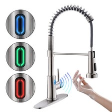 Touchless Motion Sensor Kitchen Faucet Brushed Nickel