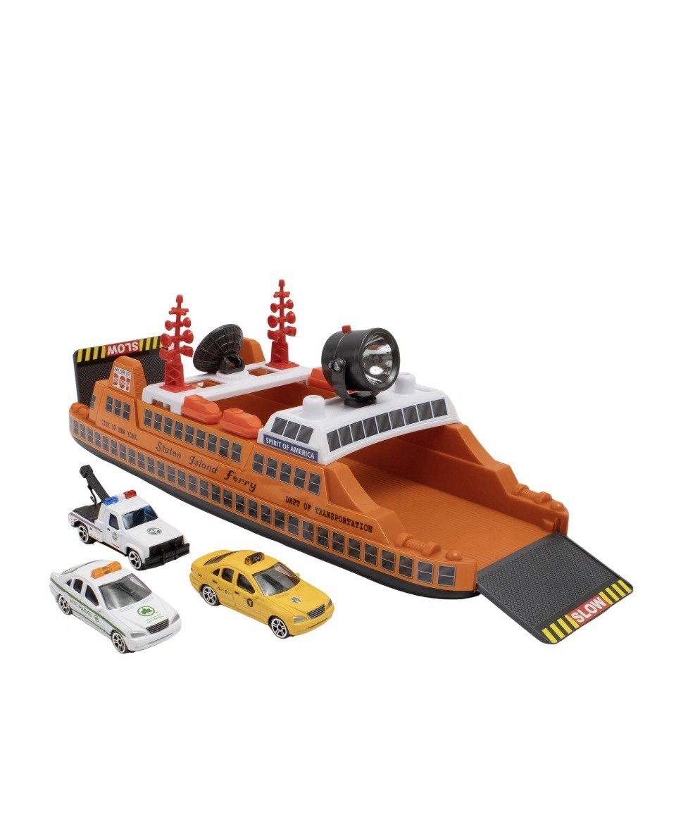 Daron Staten Island Ferry Set with 3 Vehicles Orange Plastic